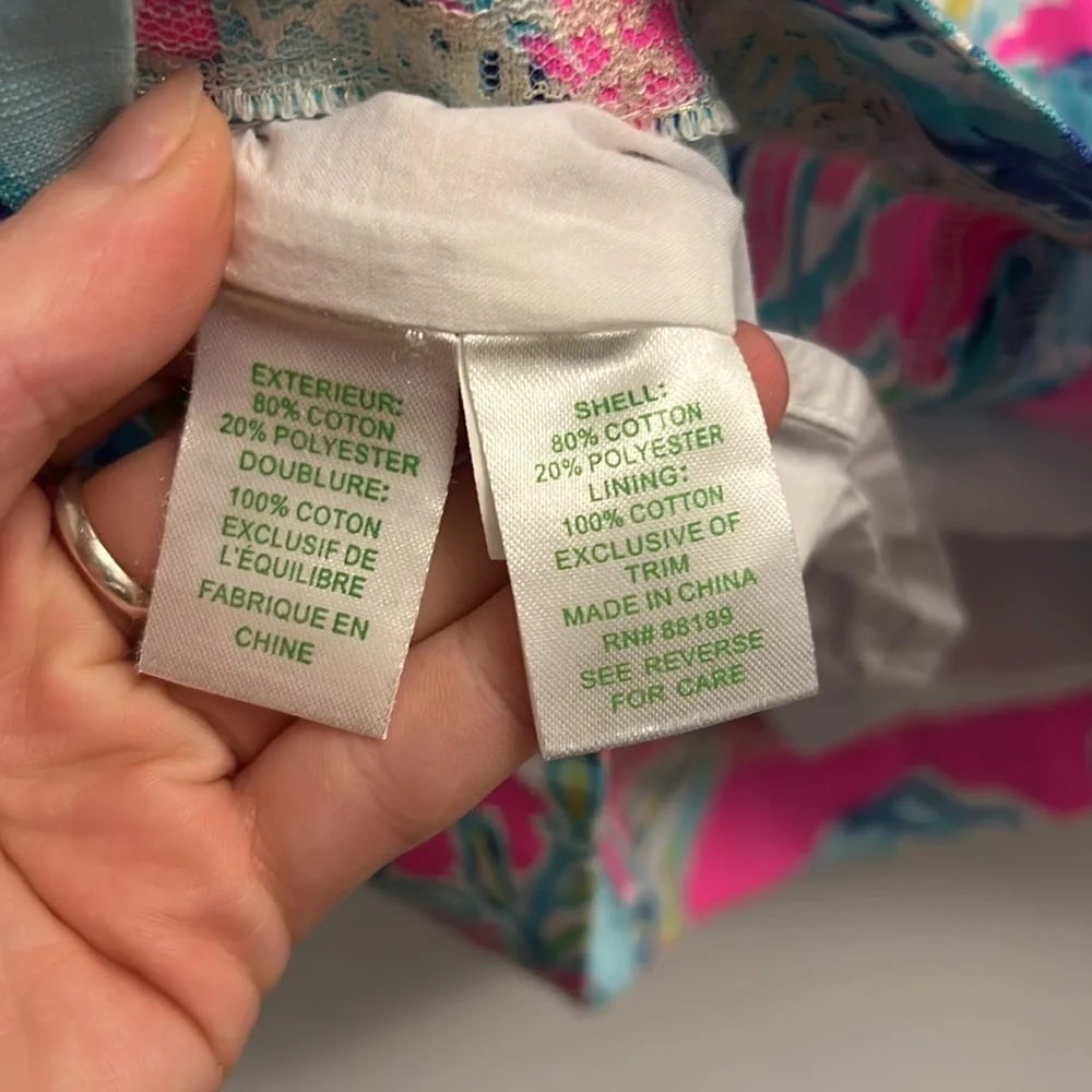 Lilly Pulitzer Brynn Dress Raz Berry Lobsters - Strapless Lace- Size 0 - Picture 8 of 14